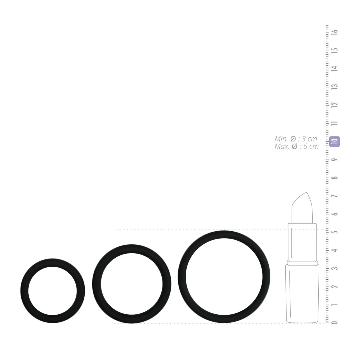 Cockring Set – Drie Maten – Zwart - Afbeelding 3